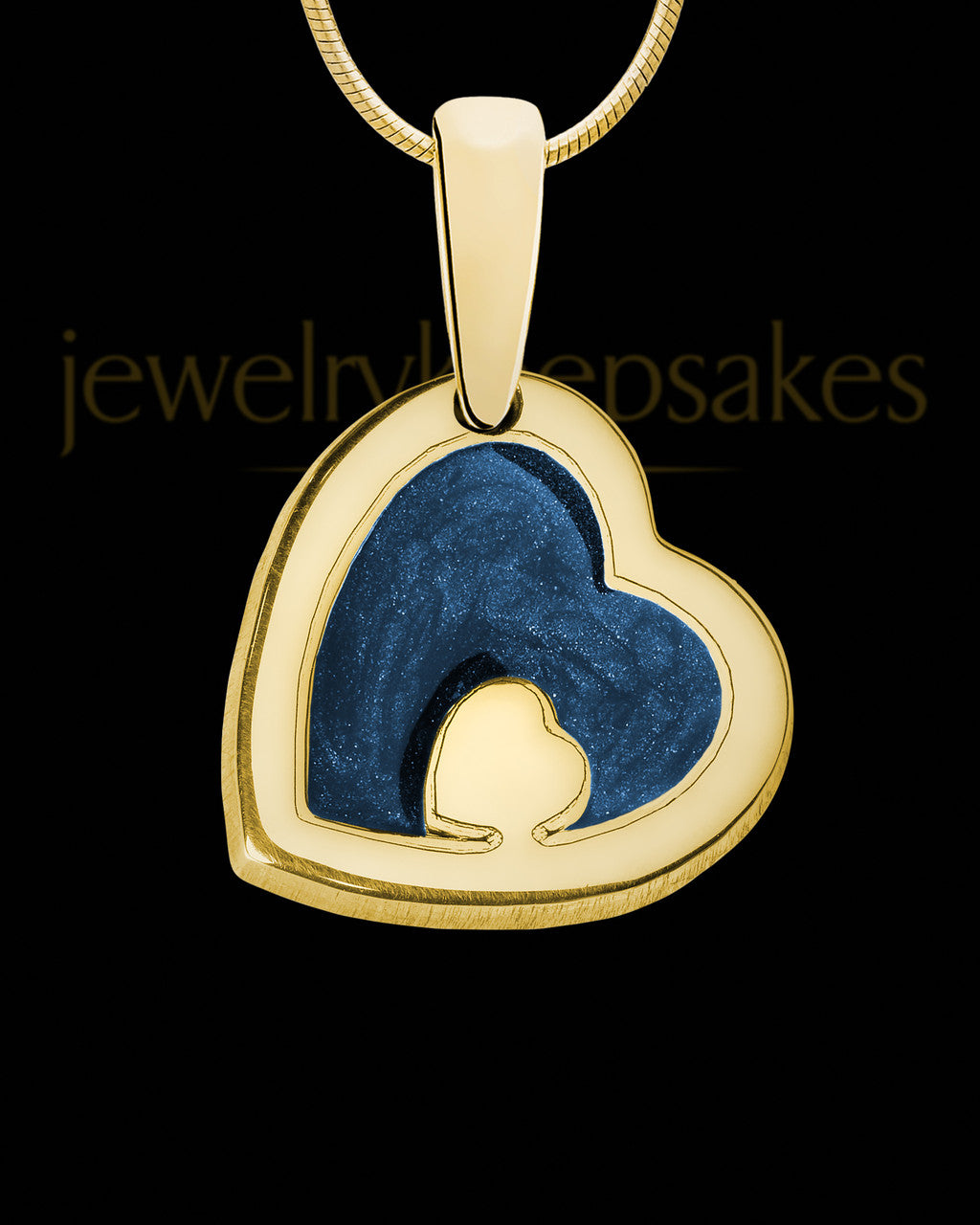 Solid 14K Gold Heart Within with Indigo Ash Jewelry