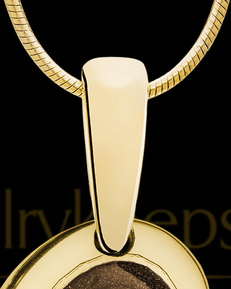 Solid 14K Gold Heart Within with Coffee Ash Jewelry