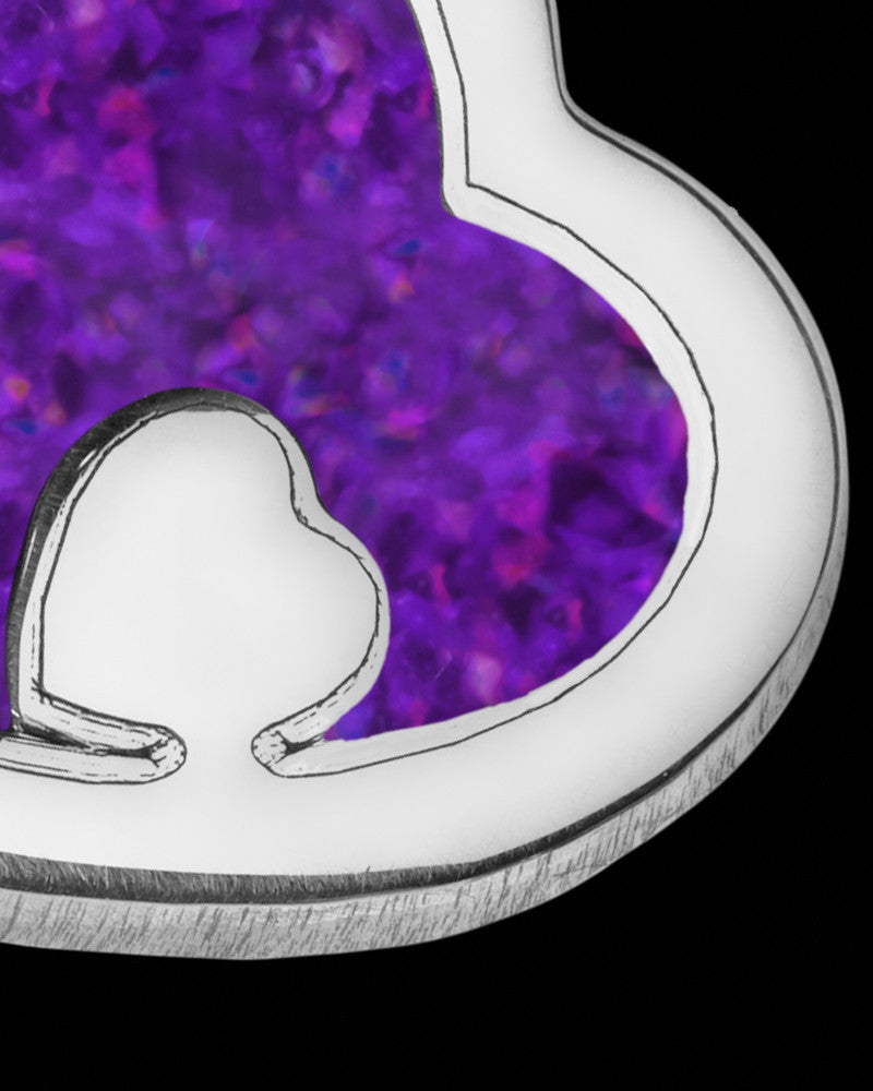Heart Within Silver with Orchid Pearl Opal Ash Jewelry