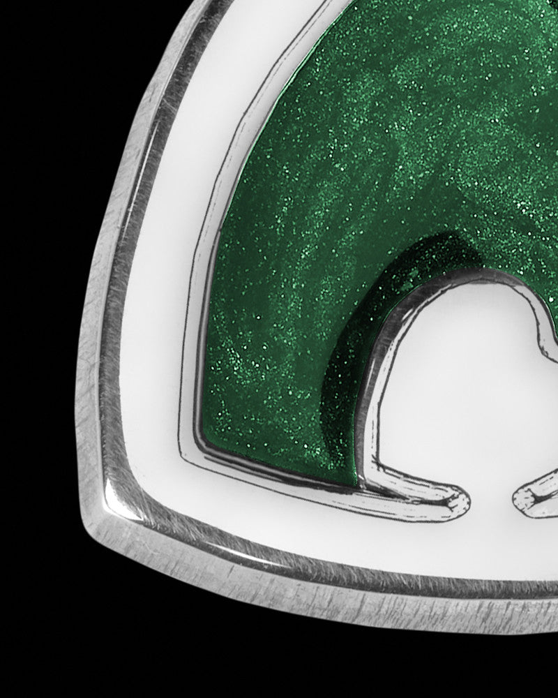 Solid 14K White Gold Heart Within with Olive Ash Jewelry