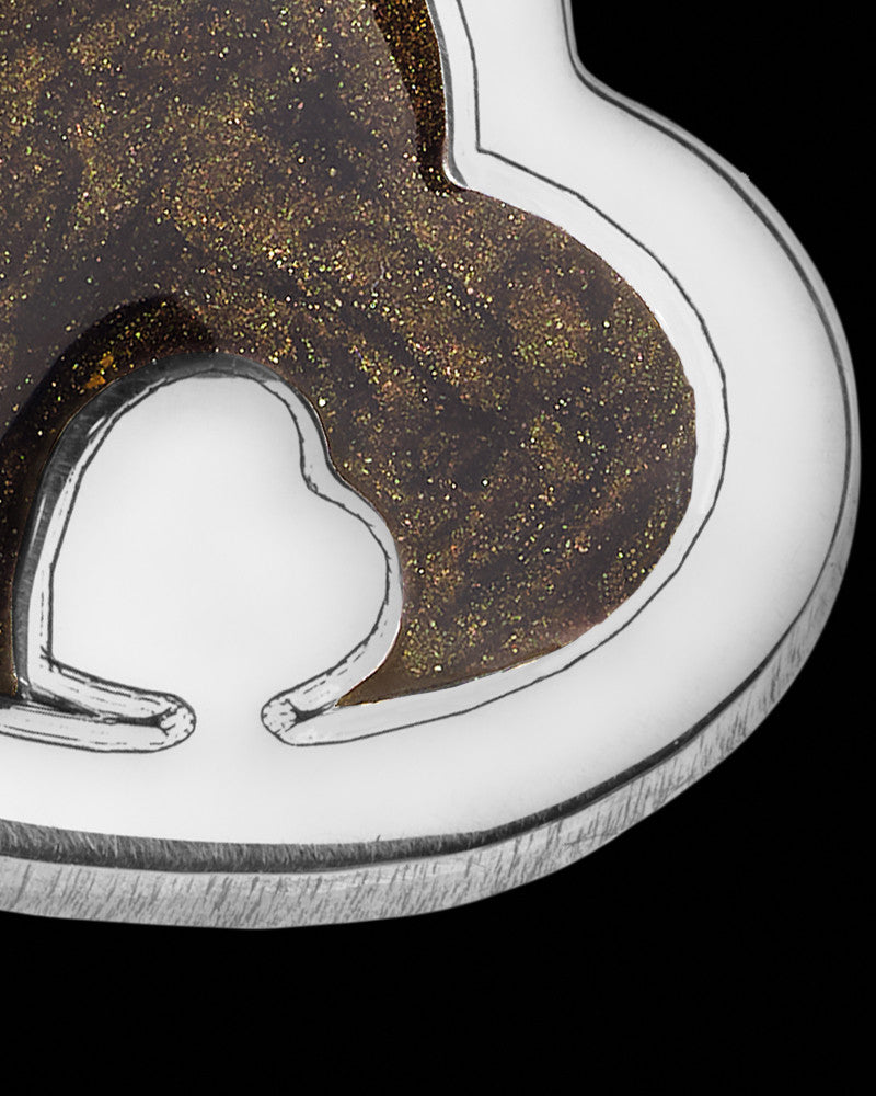 Solid 14K White Gold Heart Within Ash Jewelry