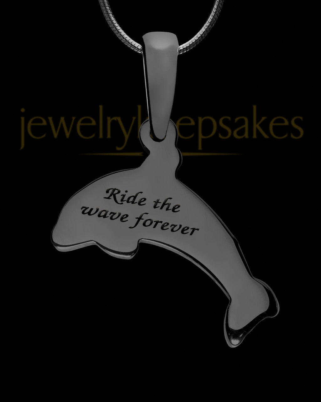 Dainty Dolphin Black Finish with Teal Ash Jewelry