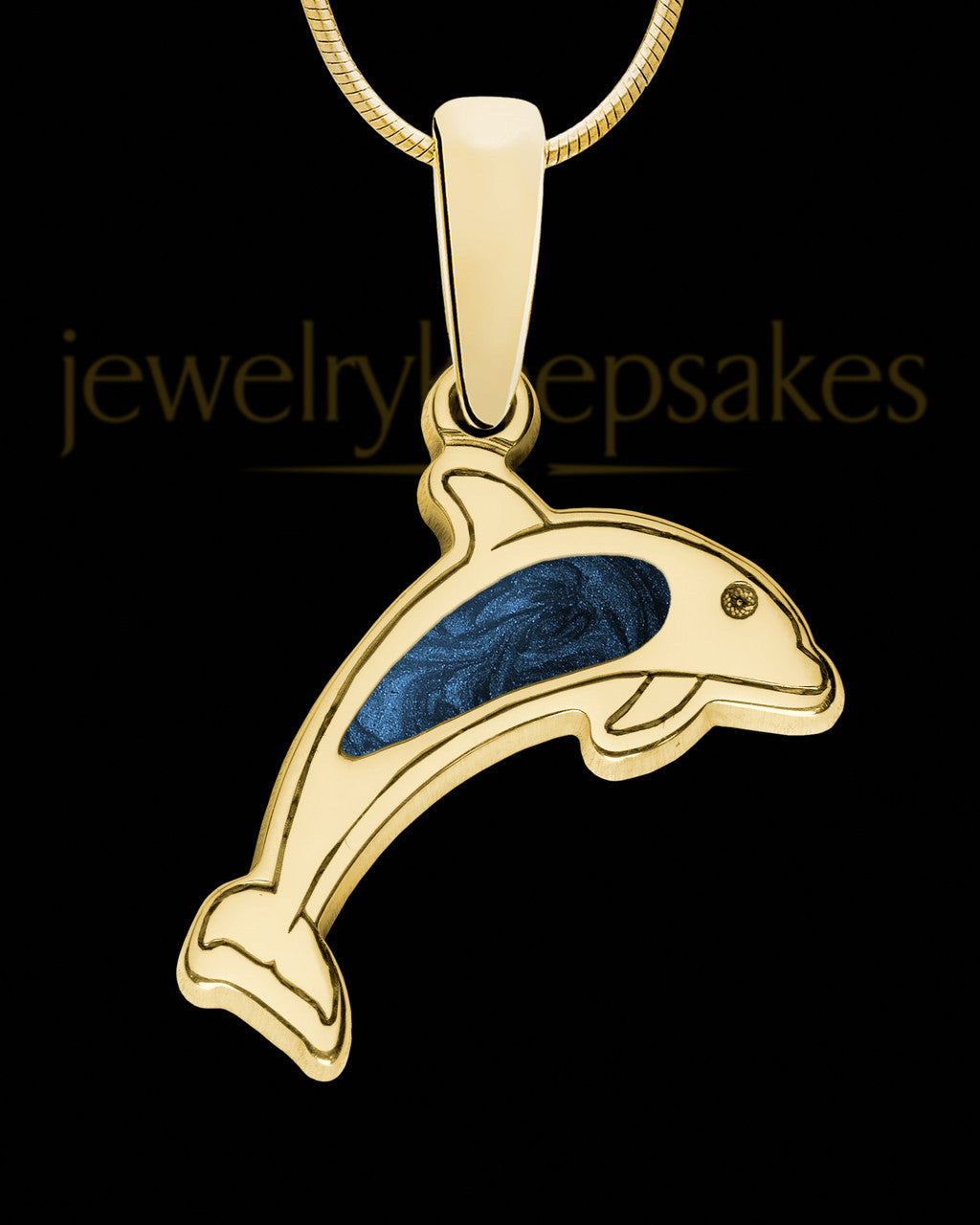 Dainty Dolphin Gold Plated with Indigo Ash Jewelry