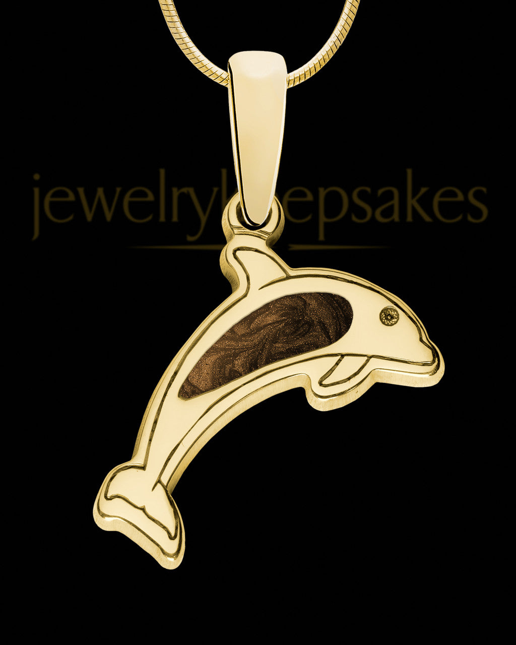 Dainty Dolphin Gold Plated with Coffee Ash Jewelry