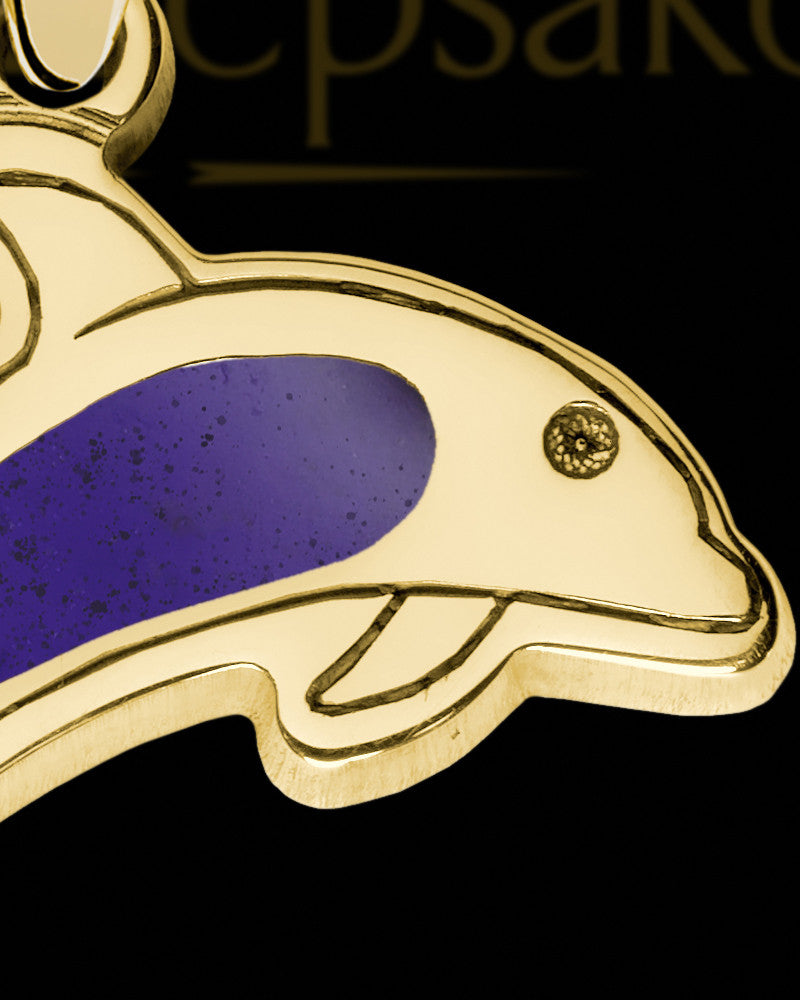 Solid 14k Gold Dainty Dolphin Ash Jewelry