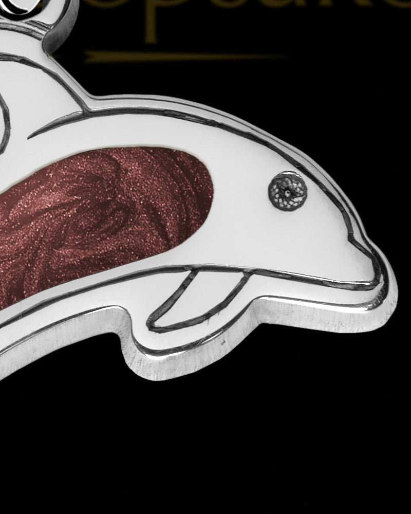 Solid 14K White Gold Dainty Dolphin with Berry Ash Jewelry