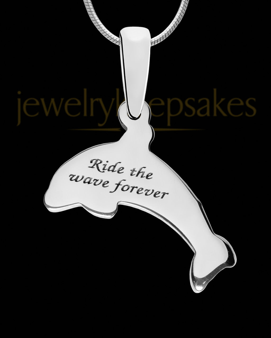 Solid 14K White Gold Dainty Dolphin with Berry Ash Jewelry