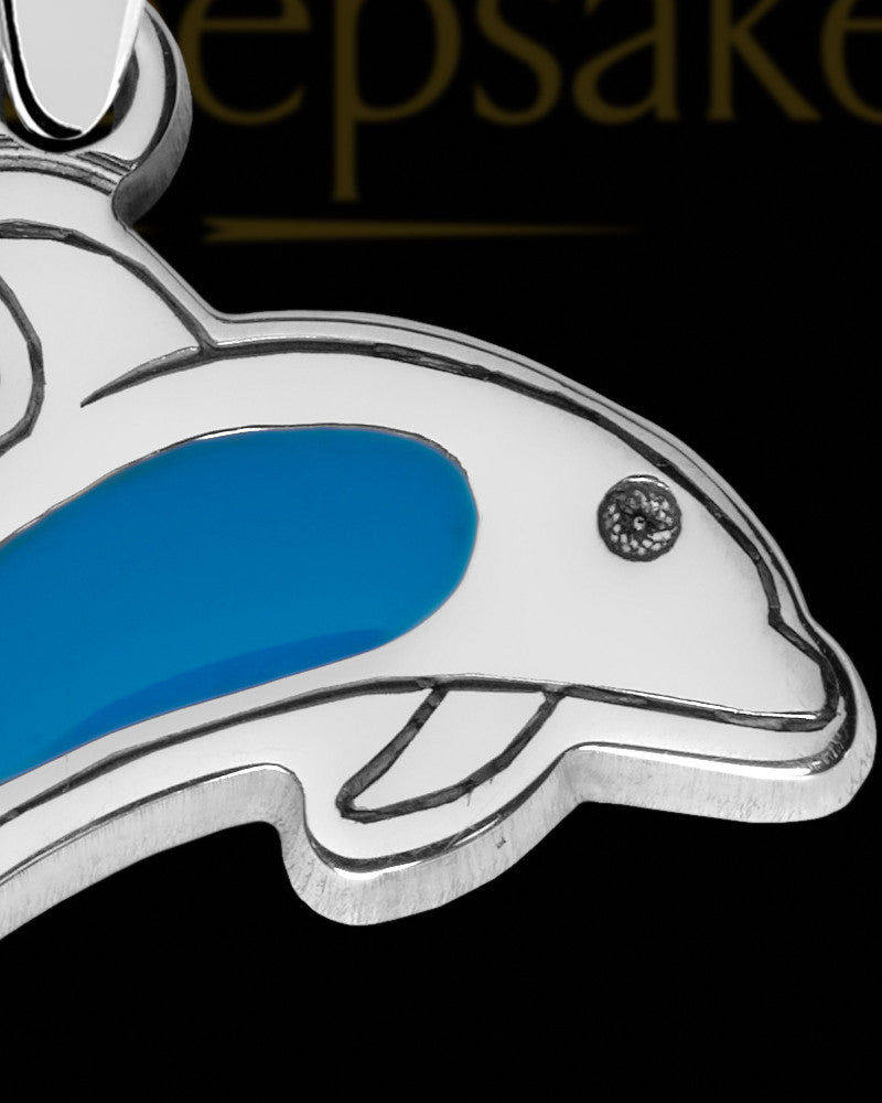 Solid 14K White Gold Dainty Dolphin Ash Jewelry