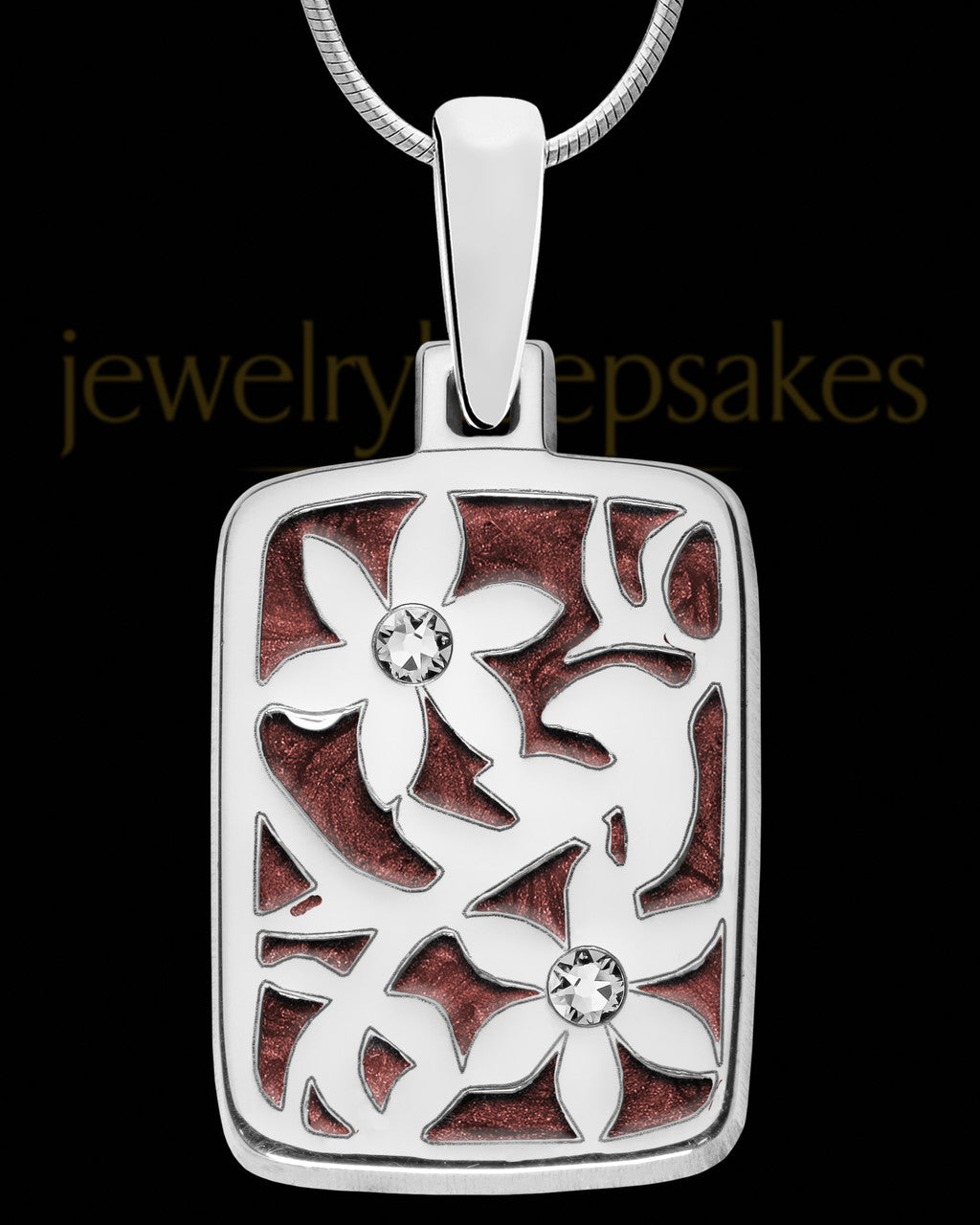 Solid 14K White Gold Clara Rectangle Ash Jewelry