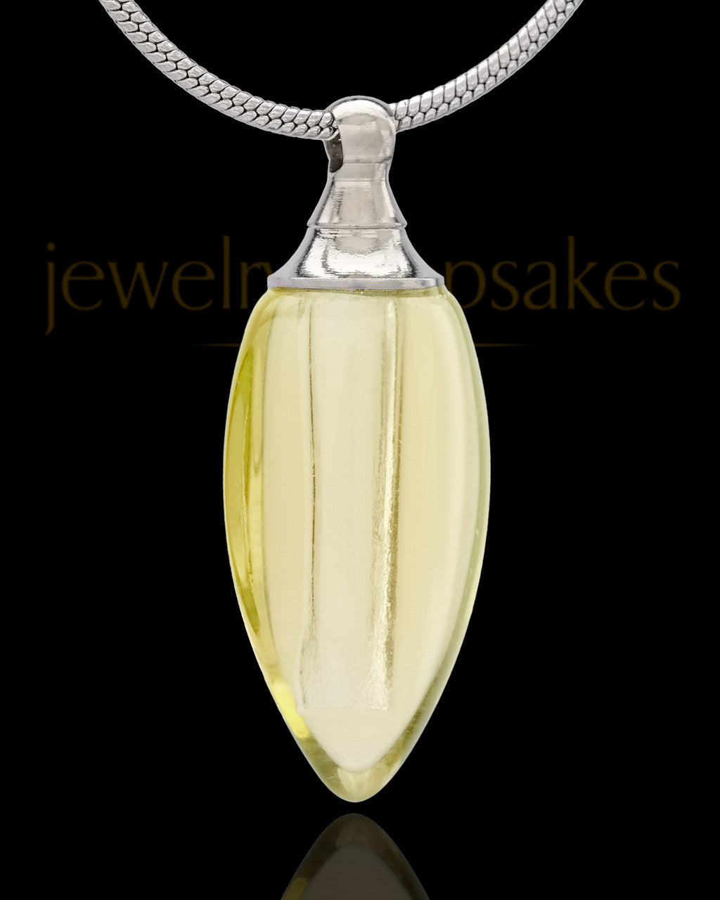 Urn Necklace Yellow Fallen Tear Glass Locket