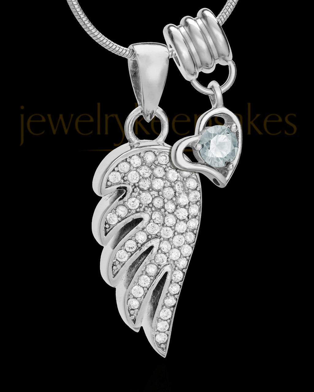 Sterling Silver April Soaring Spirit Cremation Urn Pendant