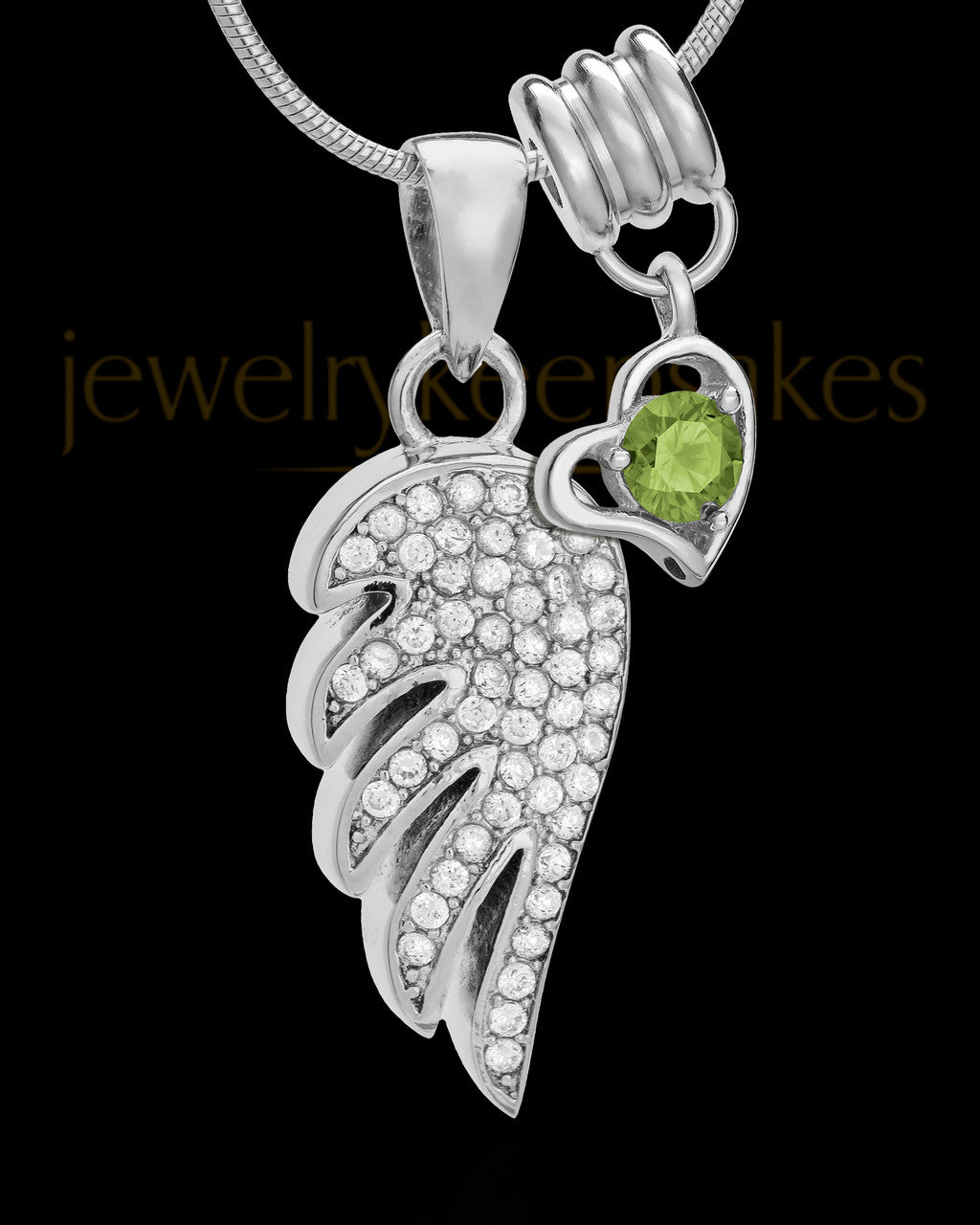 Sterling Silver August Soaring Spirit Cremation Urn Pendant