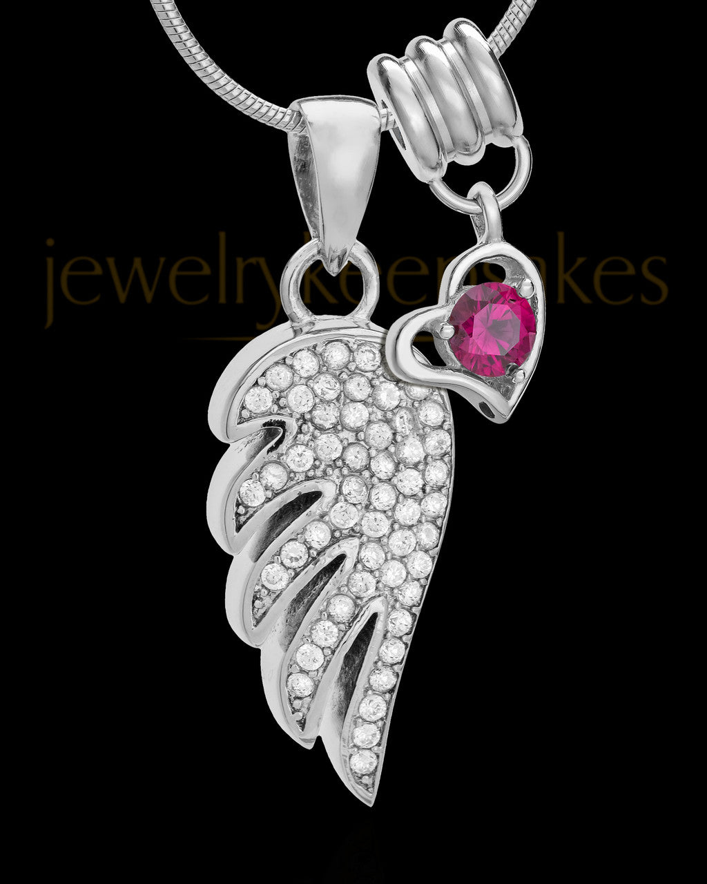 Sterling Silver July Soaring Spirit Cremation Urn Pendant