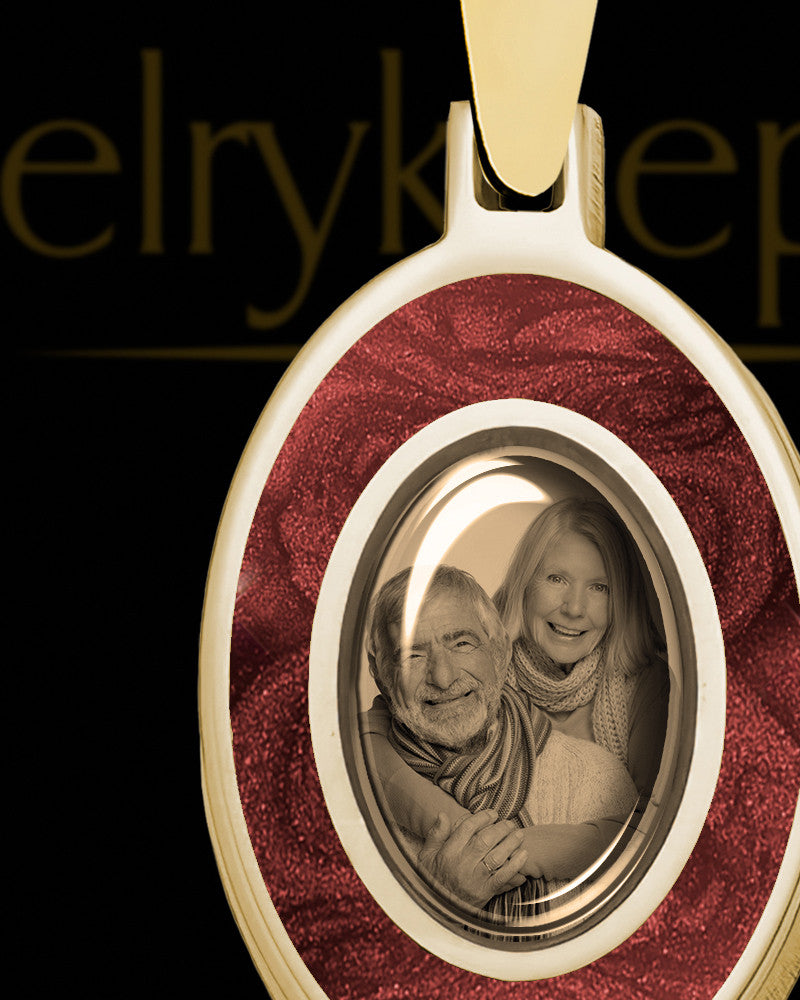 14K Gold Photo Oval with Berry Ash Jewelry