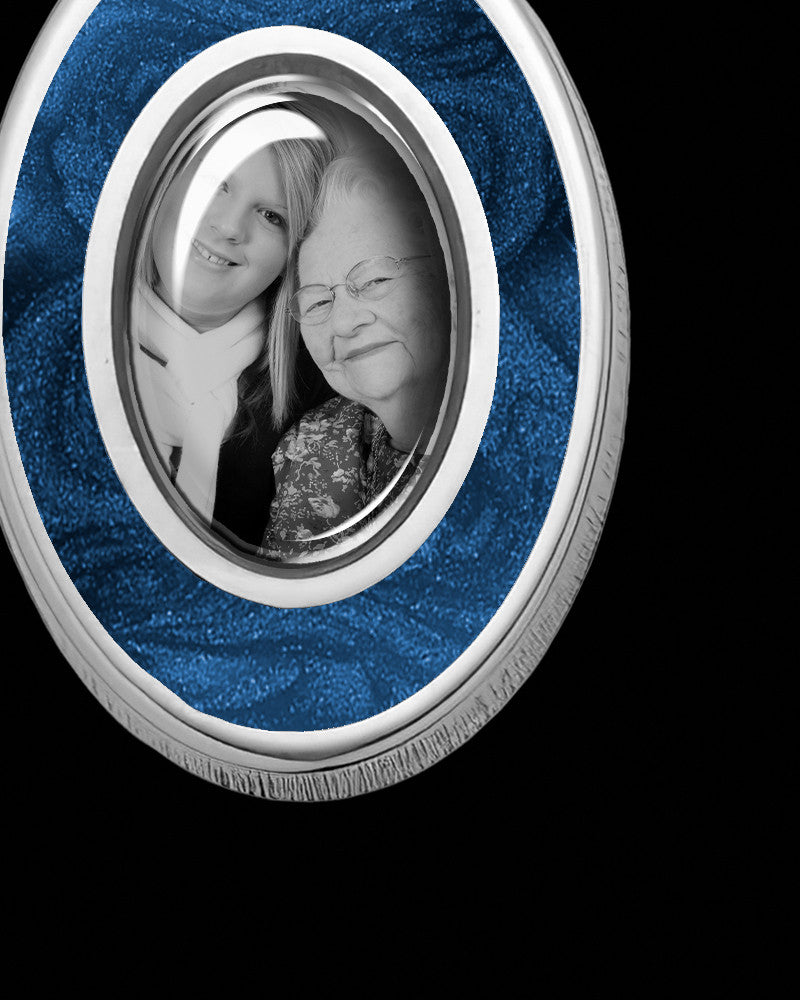 Sterling Silver Photo Oval with Cyanic Ash Jewelry