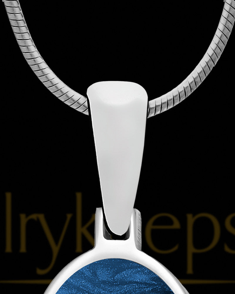 Sterling Silver Photo Oval with Cyanic Ash Jewelry