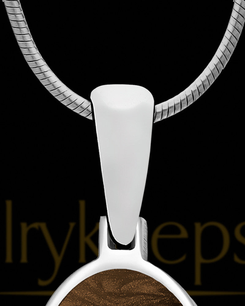 Sterling Silver Photo Oval with Espresso Ash Jewelry