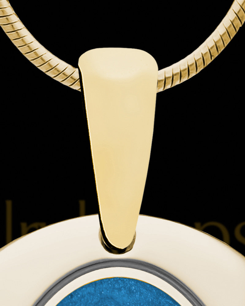 14K Gold Photo Dog Tag with Indigo Ash Jewelry
