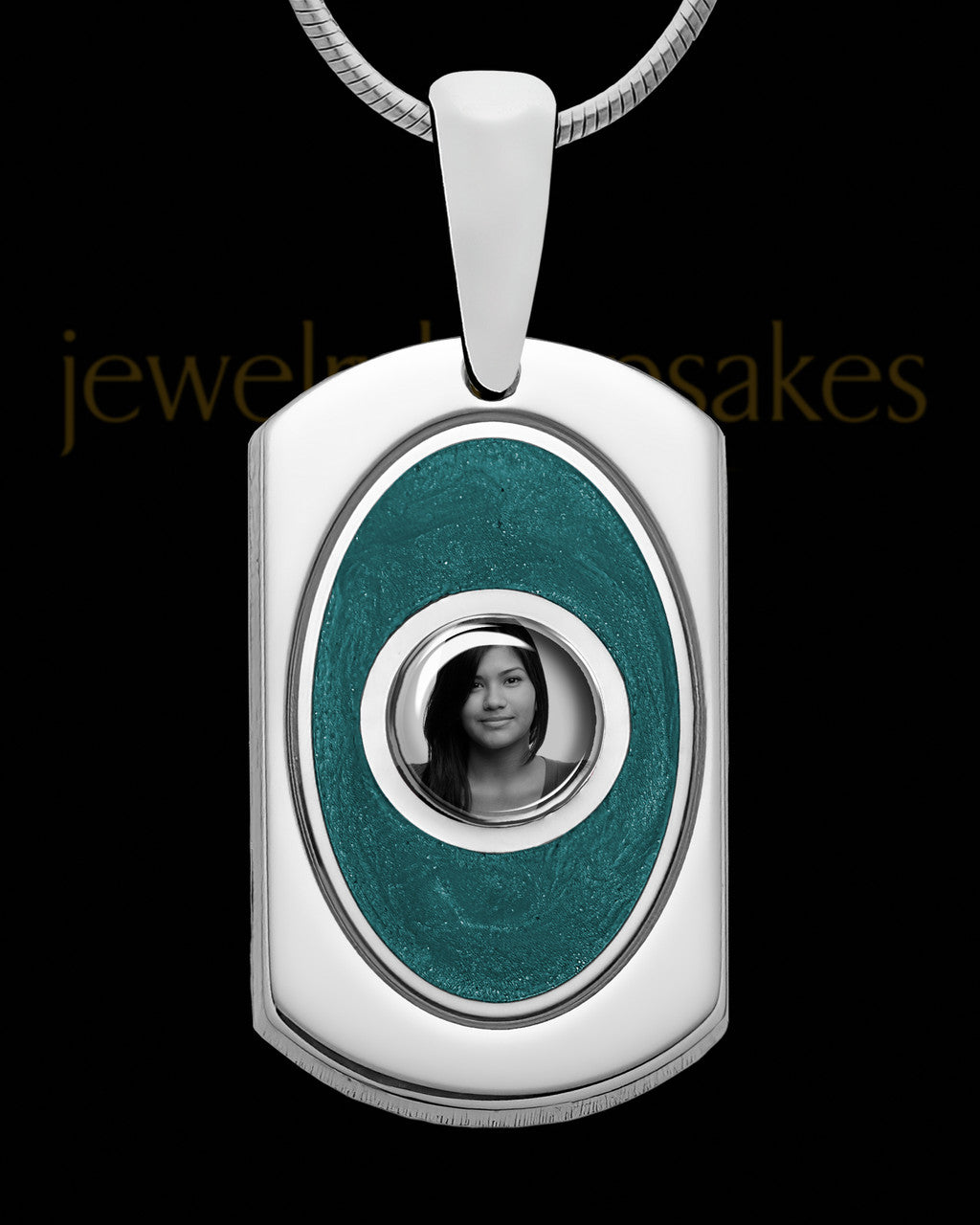 Sterling Silver Photo Dog Tag with Borealis Ash Jewelry