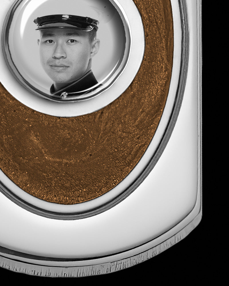 Sterling Silver Photo Dog Tag  with Espresso Ash Jewelry