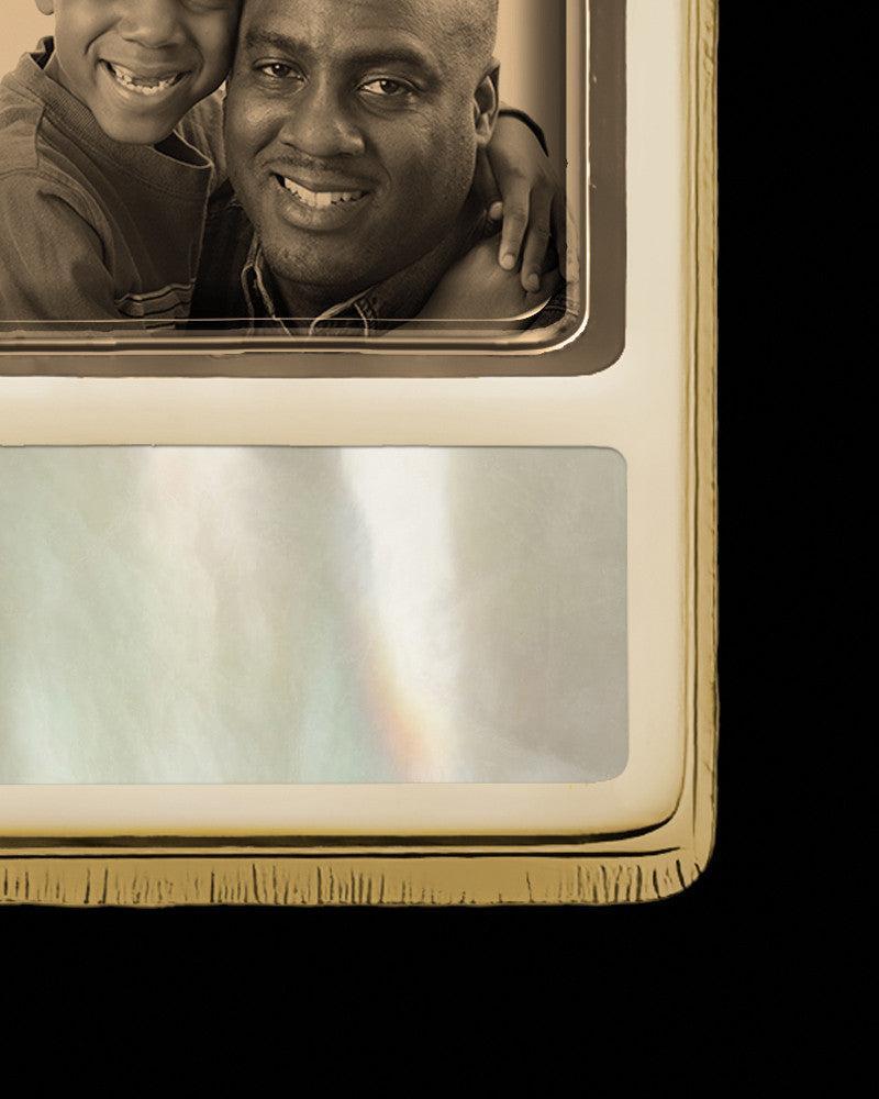 14K Gold Photo Rectangle with Flaxen Ash Jewelry