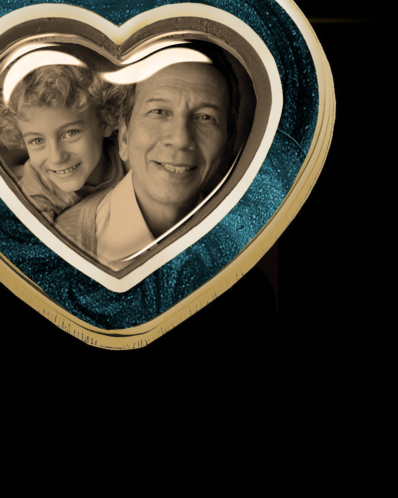 14K Gold Photo Heart with Borealis Ash Jewelry
