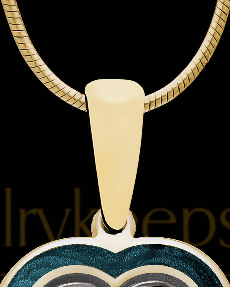 14K Gold Photo Heart with Borealis Ash Jewelry