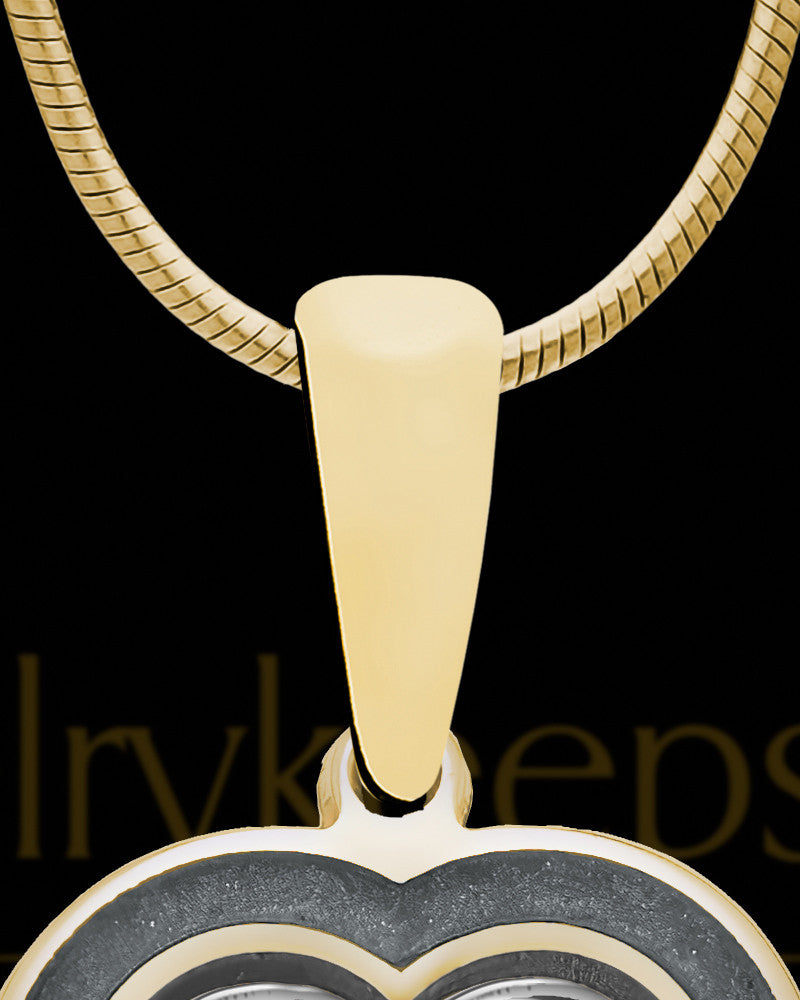14K Gold Photo Heart with Graphite Ash Jewelry