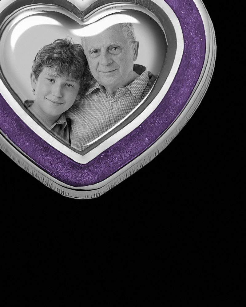 Sterling Silver Photo Heart with Bellflower Ash Jewelry