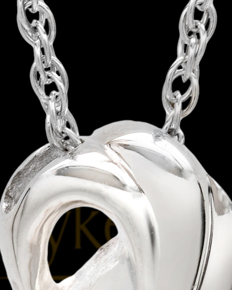 Solid 14K White Gold Cremation Ash Necklace Infinity Cremation Keepsake