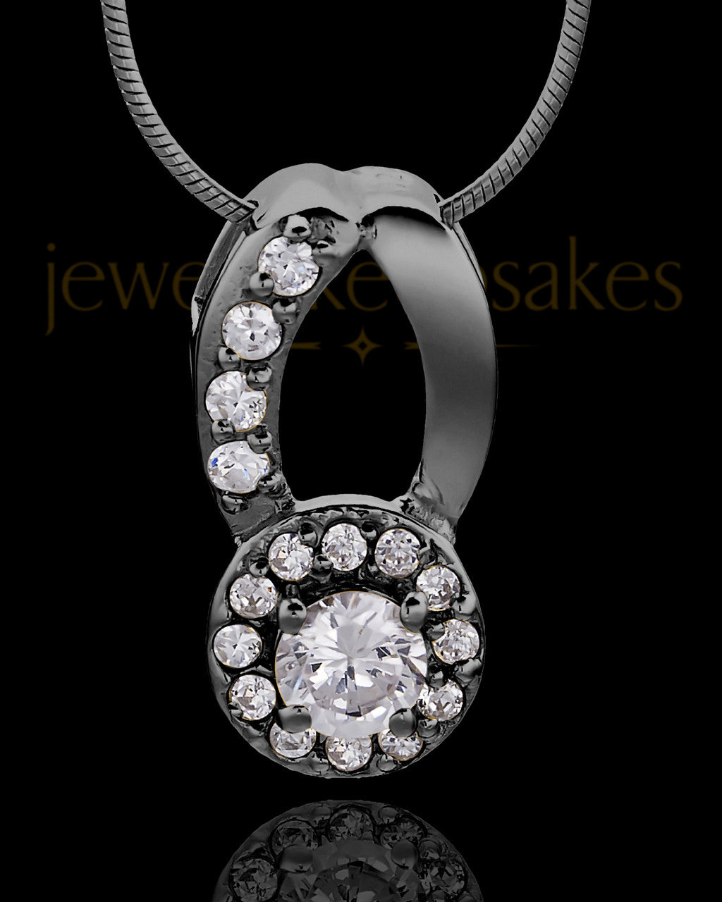 Black Plated Always Cremation Urn Pendant