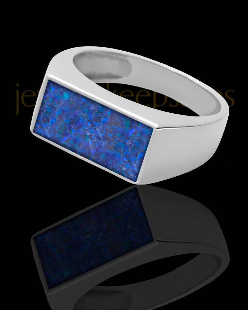 Men's Dumaine Ocean Tide Opal Silver Ash Ring