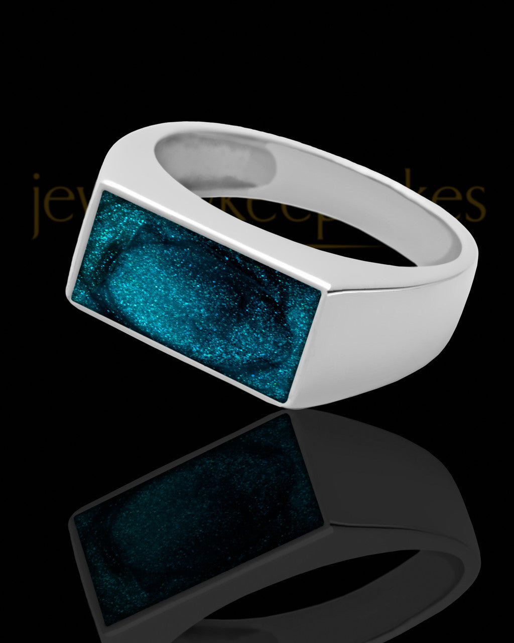 Men's Dumaine with Teal Silver Ash Ring