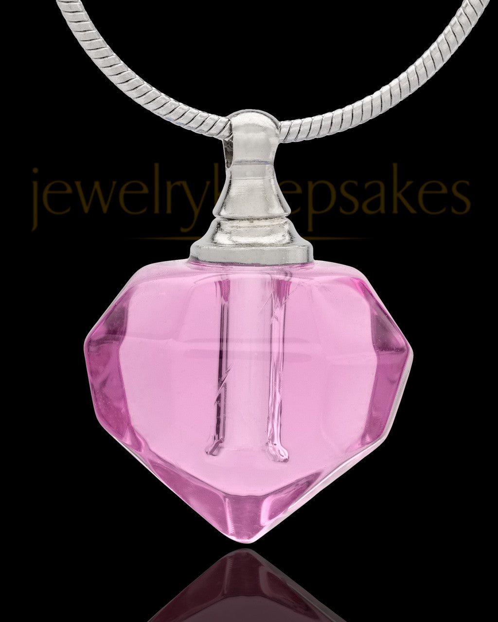 Urn Necklace Pink Tiny Tear Glass Locket