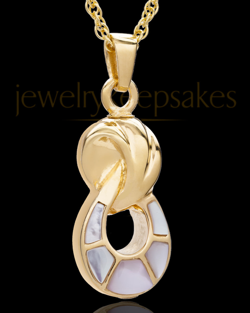 2 Person Gold Plated Contemporary Companion Infinity Urn Pendant