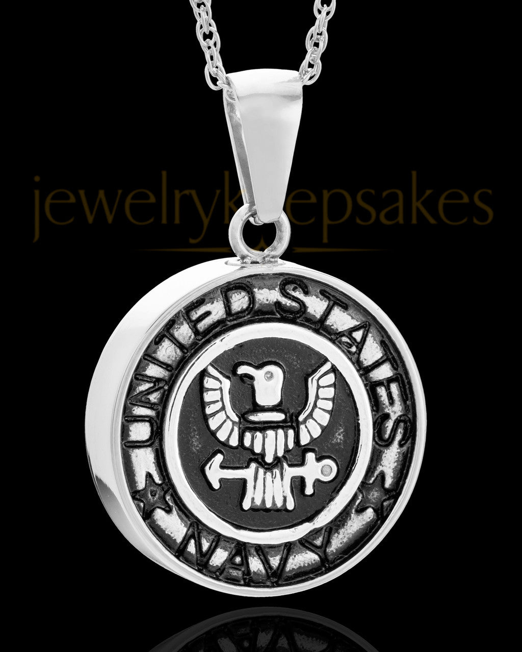 Stainless Military Medallion-Navy Urn Pendant