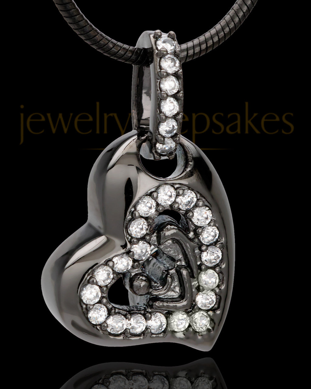 Black Plated Tenderness Keepsake Jewelry