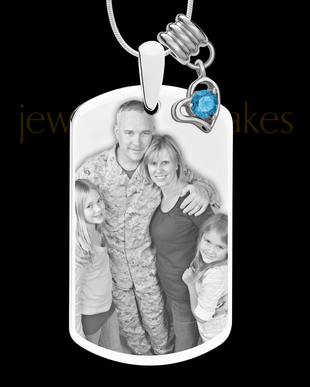 December Photo Engraved Stainless Steel Dog Tag Pendant With Chain