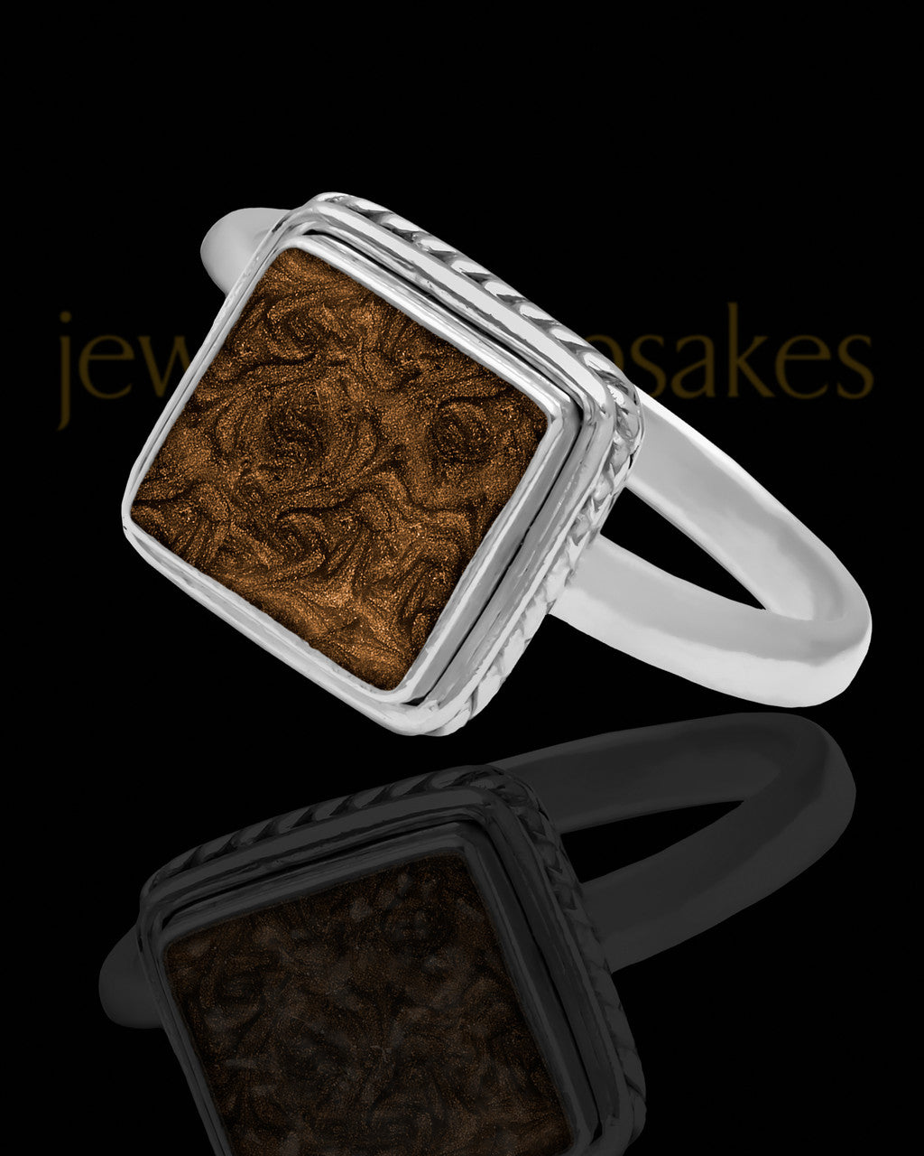 Ladies Calliope with Coffee Silver Ash Ring