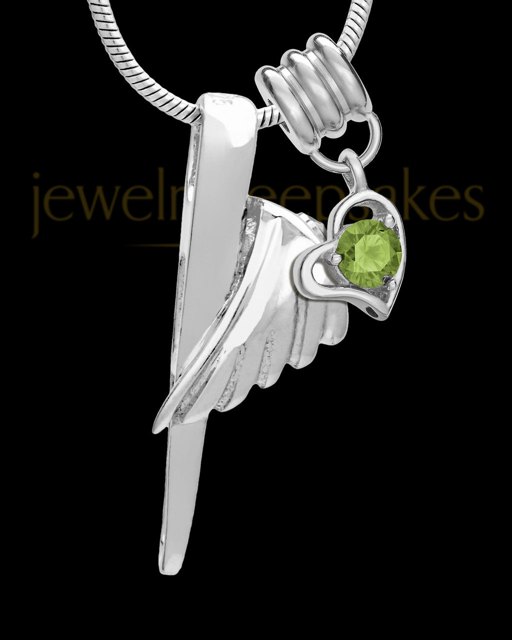 Sterling Silver Grace Cremation Urn Pendant - August