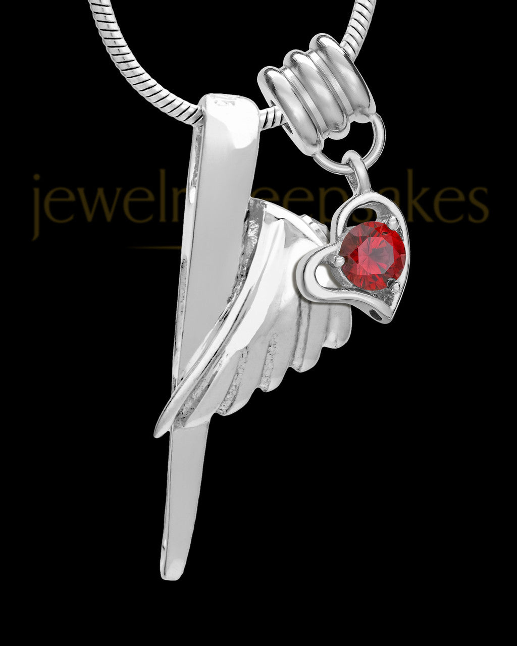 Sterling Silver Grace Cremation Urn Pendant - January
