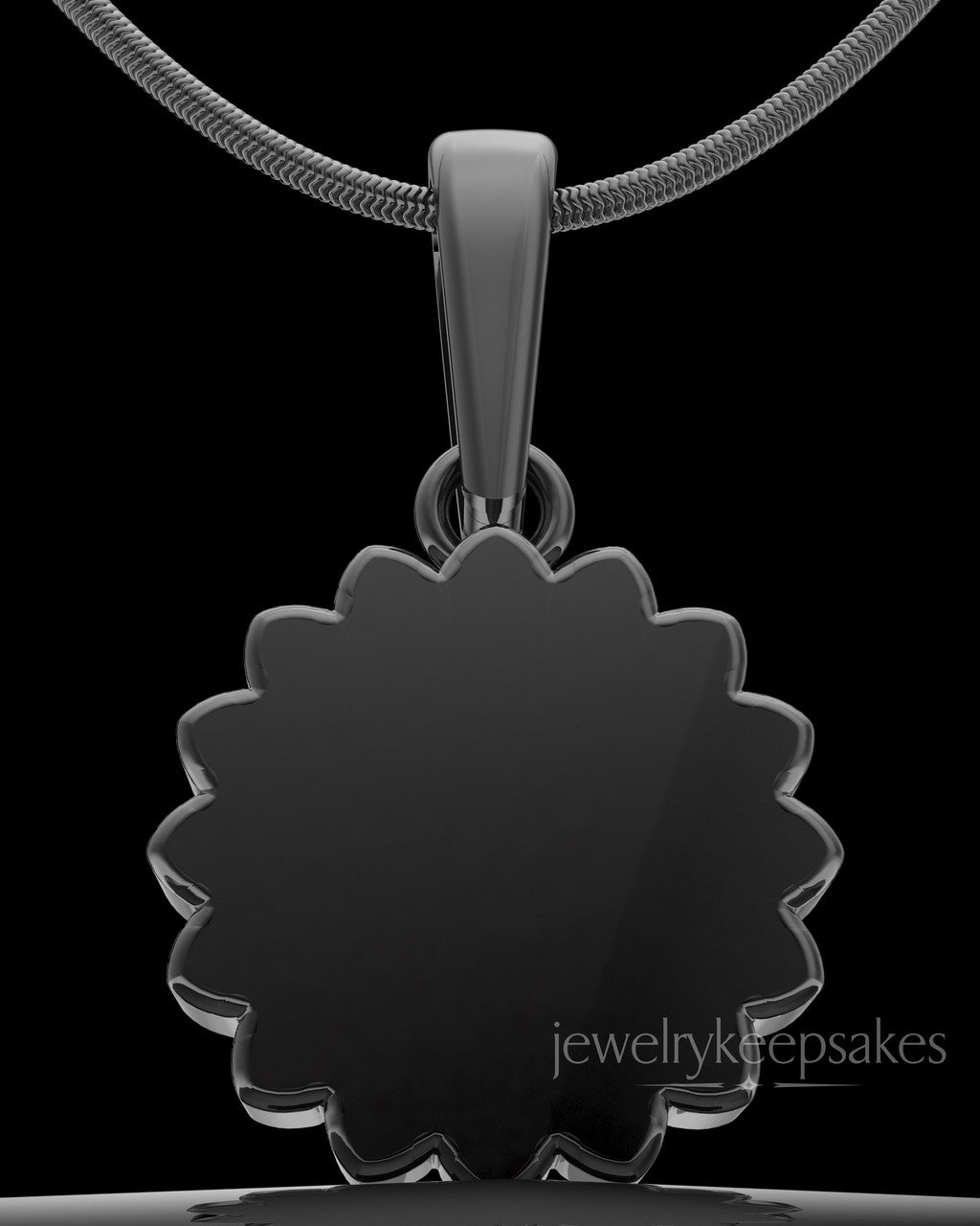 Black Plated Daisy Birthstone Permanently Sealed Waterproof Keepsake Jewelry