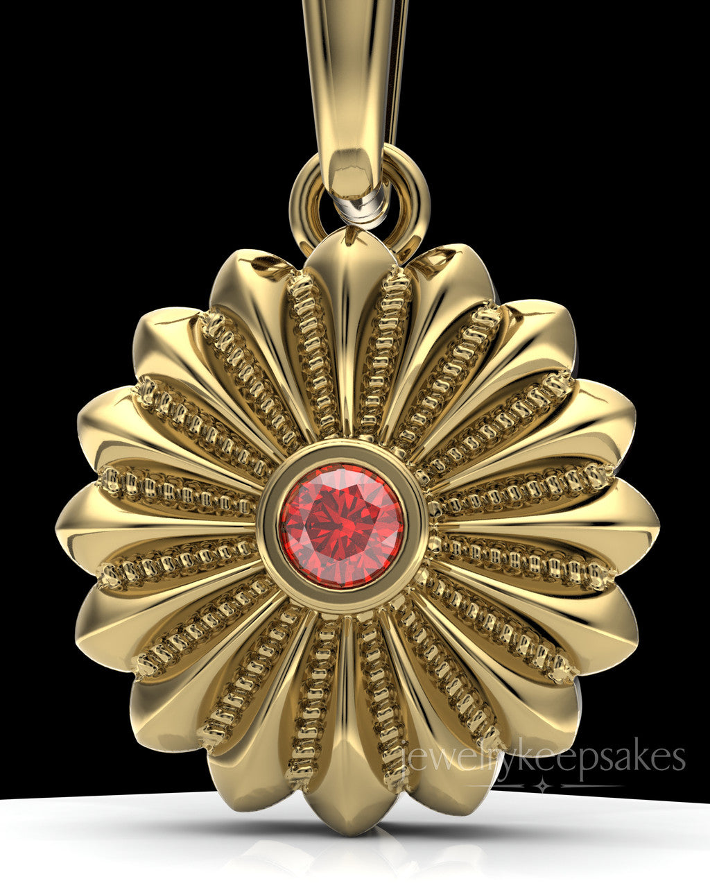 Gold Plated Daisy Birthstone Permanently Waterproof Sealed Jewelry