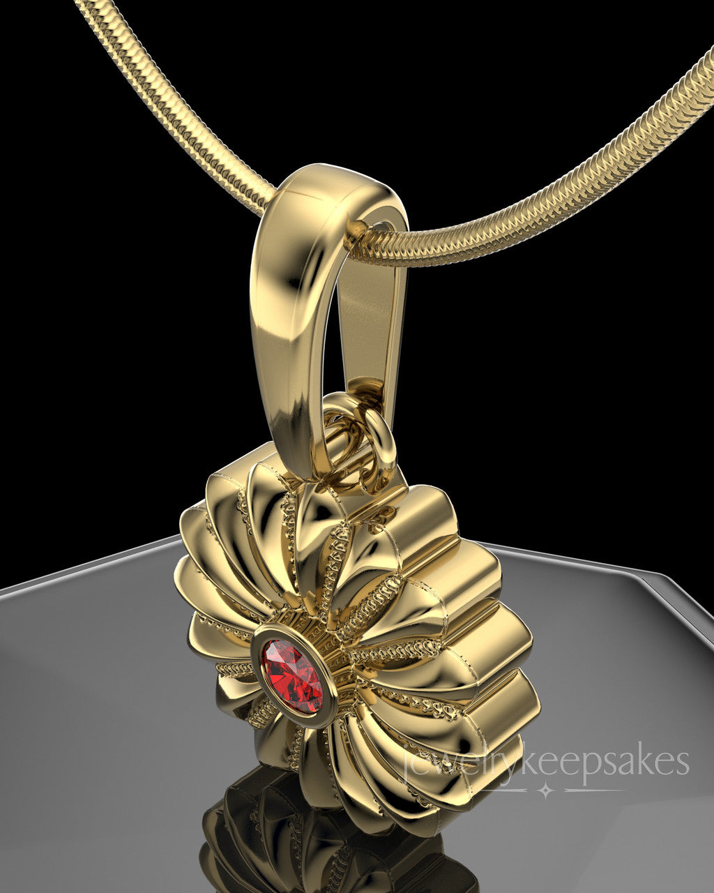 Gold Plated Daisy Birthstone Permanently Waterproof Sealed Jewelry
