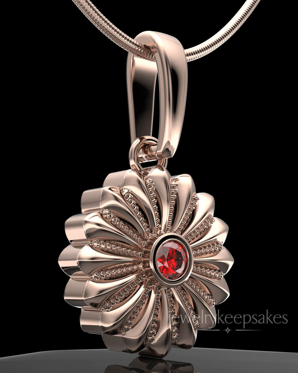 Rose Gold Plated Daisy Birthstone Permanently Sealed Waterproof Jewelry