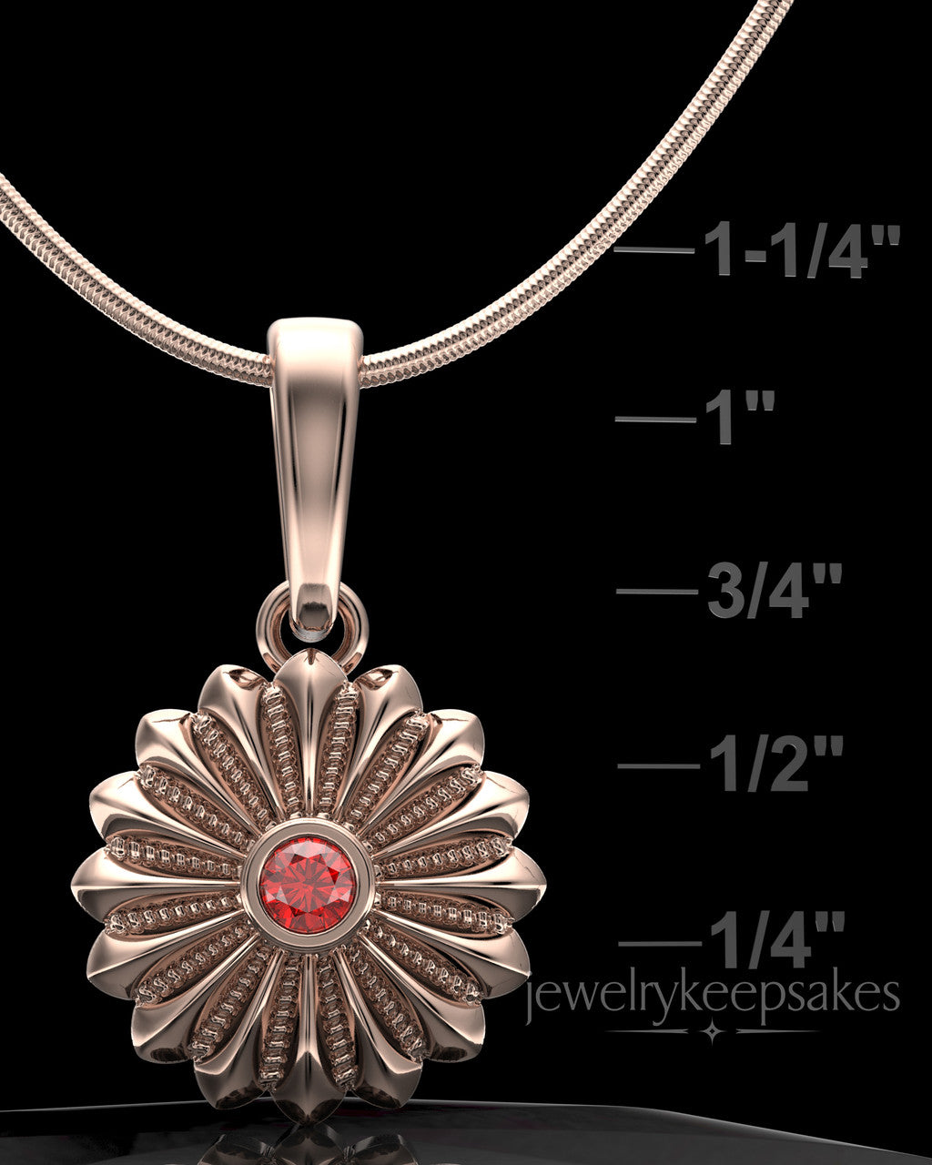 Rose Gold Plated Daisy Birthstone Permanently Sealed Waterproof Jewelry