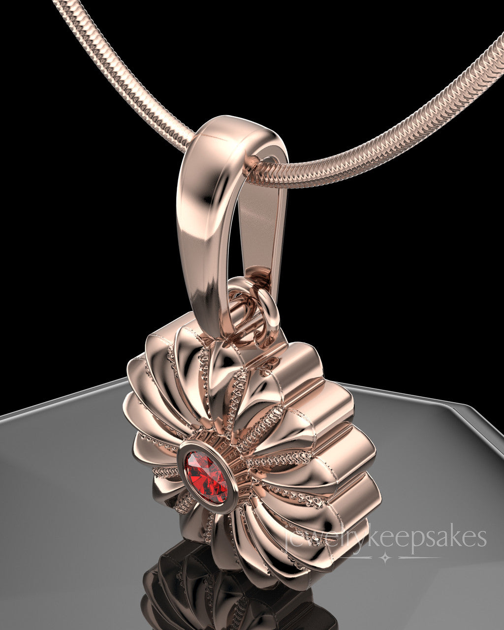 Rose Gold Plated Daisy Birthstone Permanently Sealed Waterproof Jewelry