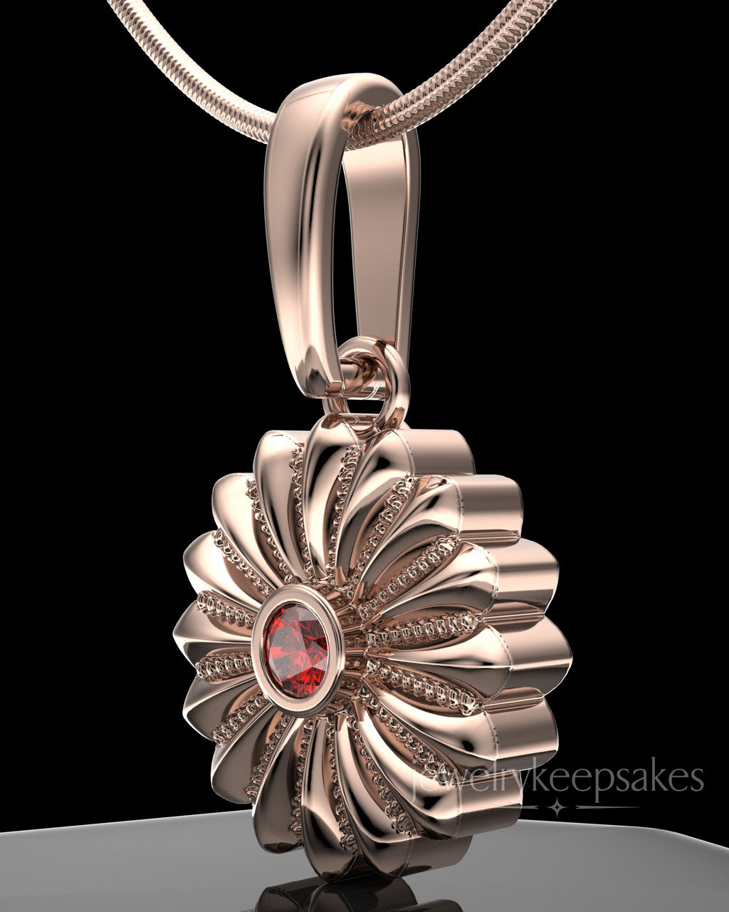 Rose Gold Plated Daisy Birthstone Permanently Sealed Waterproof Jewelry