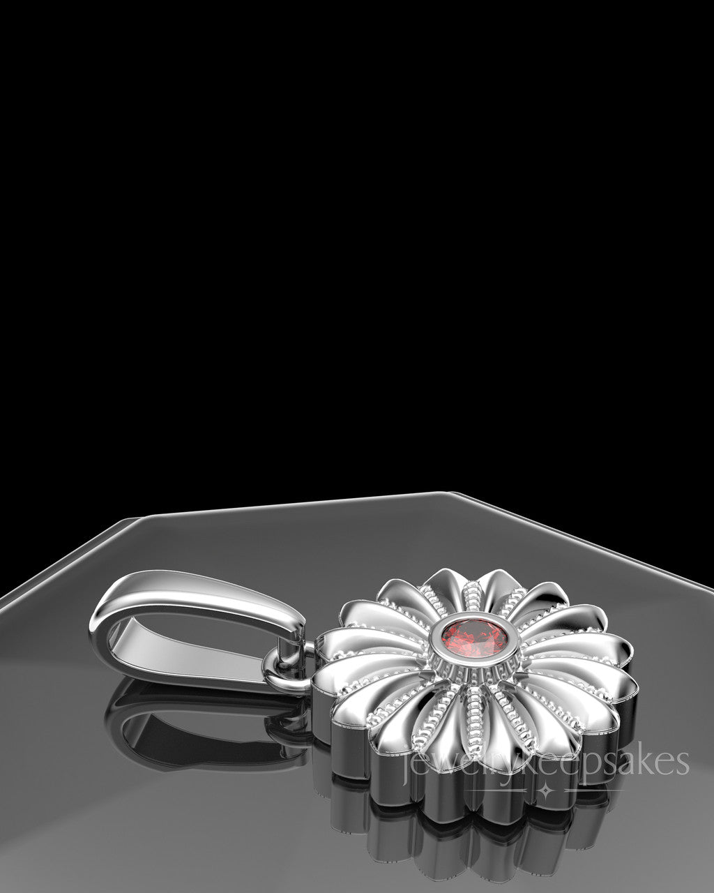 Sterling Silver Daisy Birthstone Permanently Sealed Waterproof Keepsake Jewelry