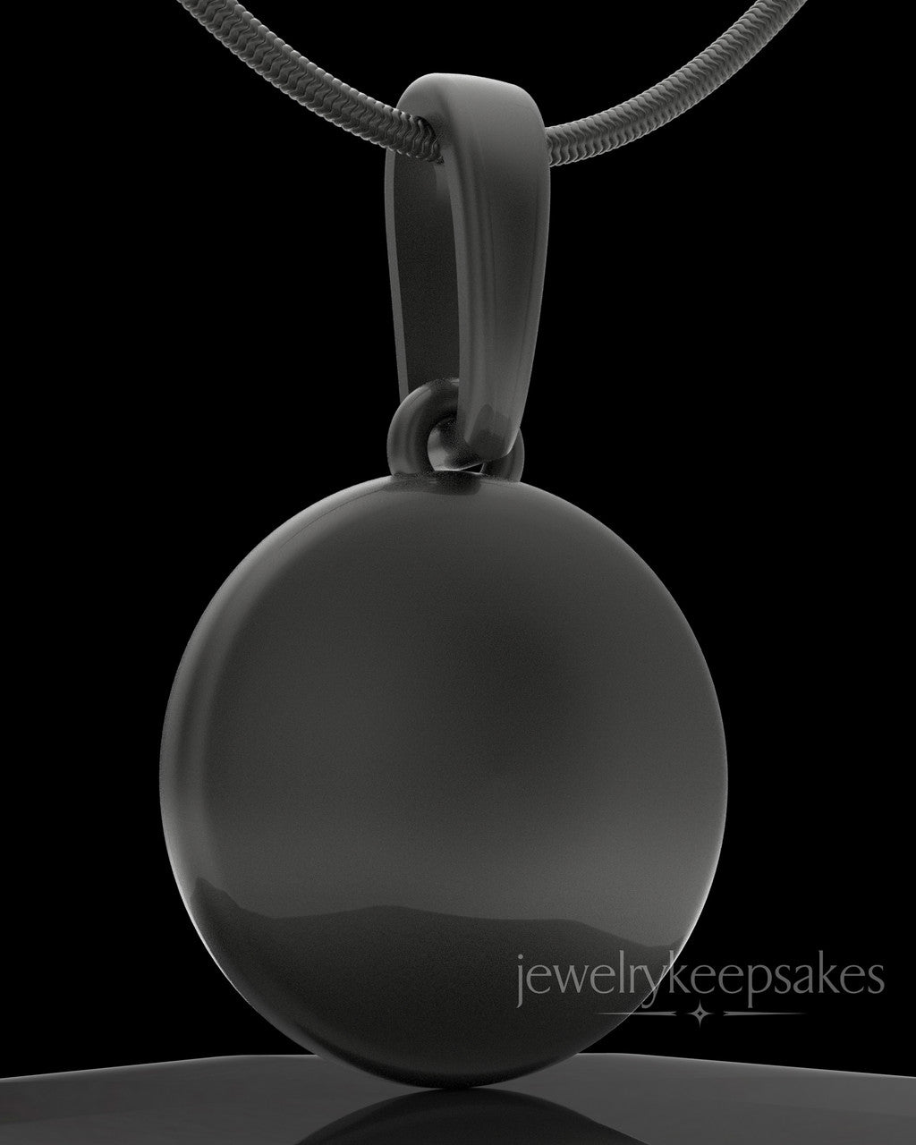 Black Plated Luna Permanently Sealed Waterproof Keepsake Jewelry